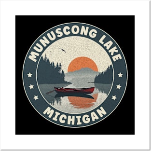 Munuscong Lake Michigan Sunset Posters and Art